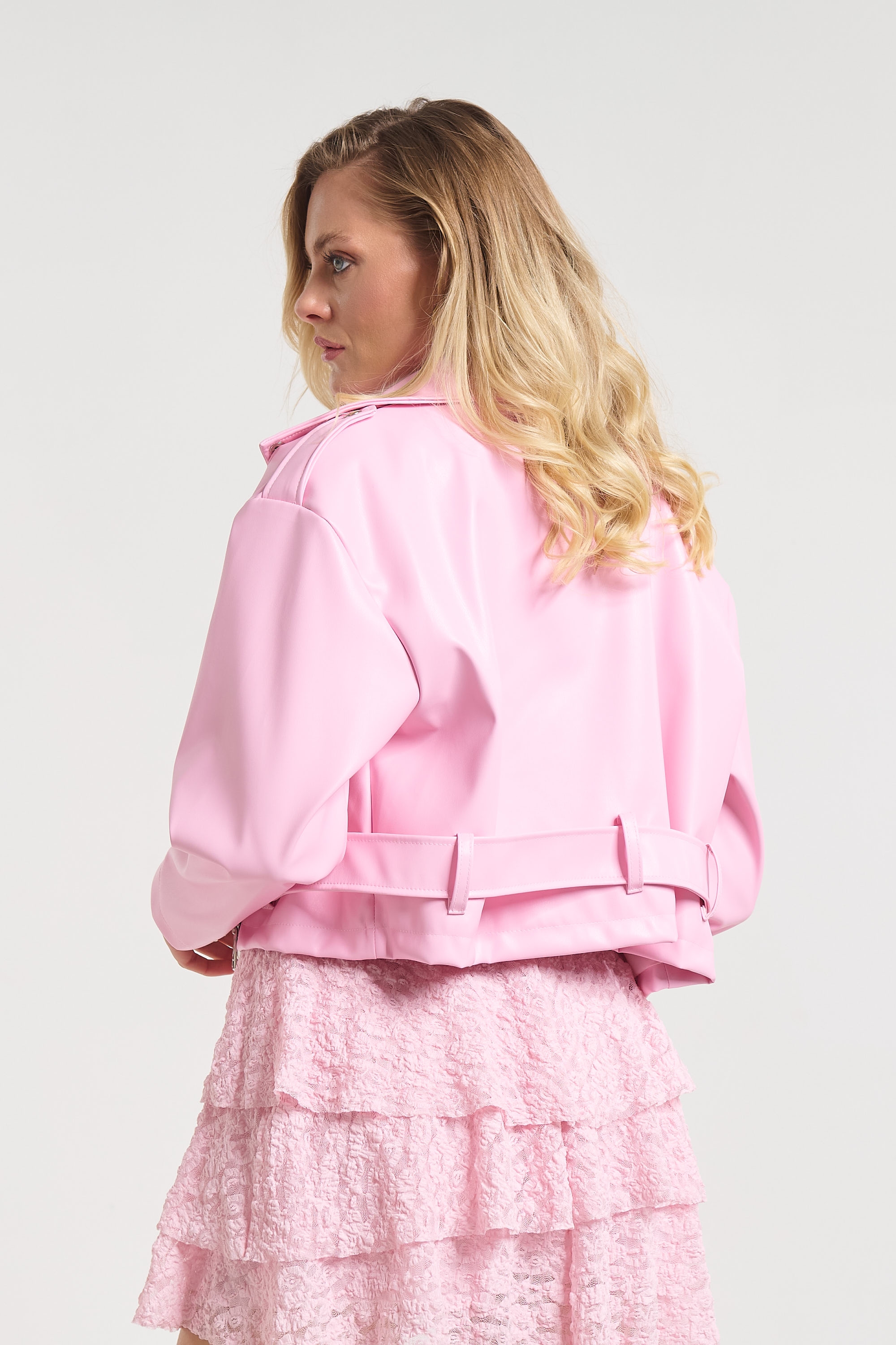 Leather Look Overall with Side Zipper for Women