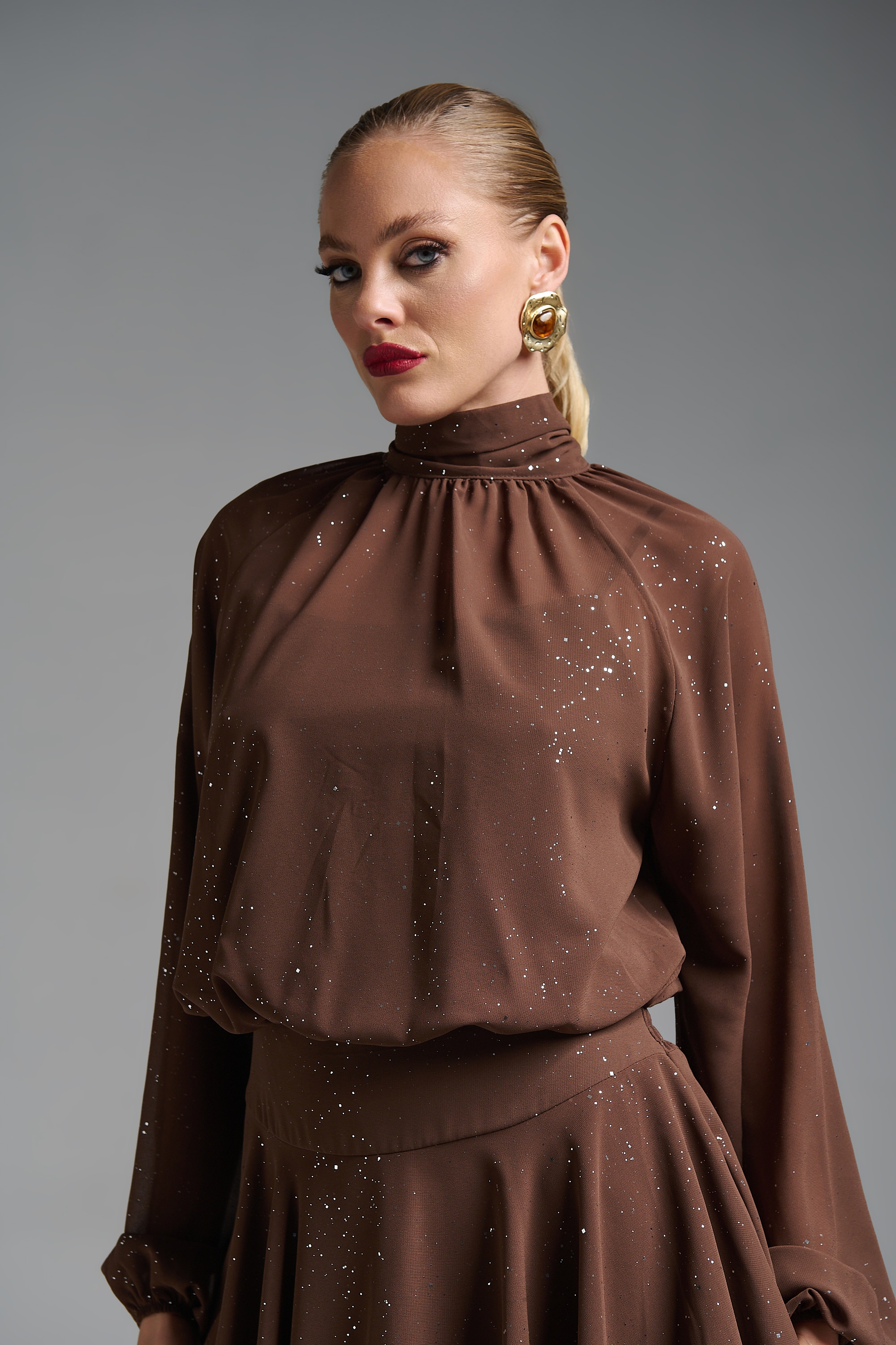 Φόρμα Σορτς Μακρυμάνικη Δετή Με Glitter