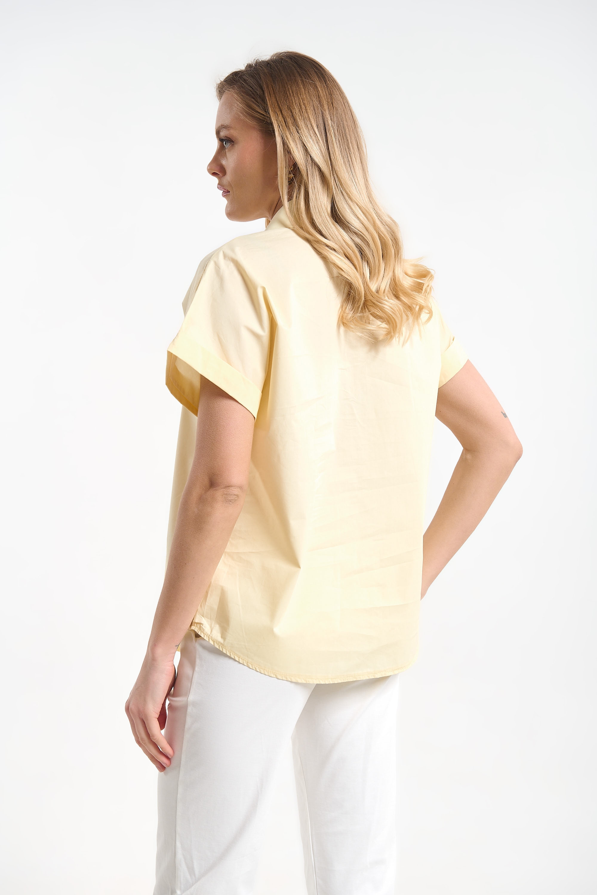 Short Sleeve Button-Up Shirt for Women
