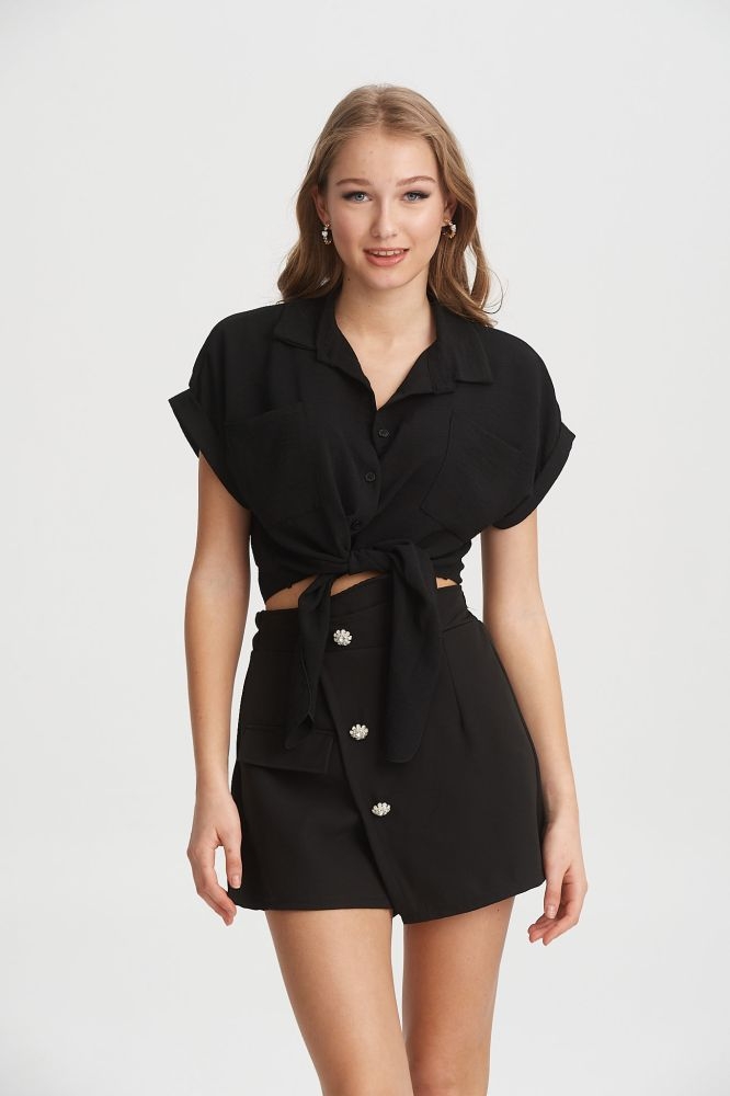 Τόπ με Γιακά & Δέσιμο Μπρός