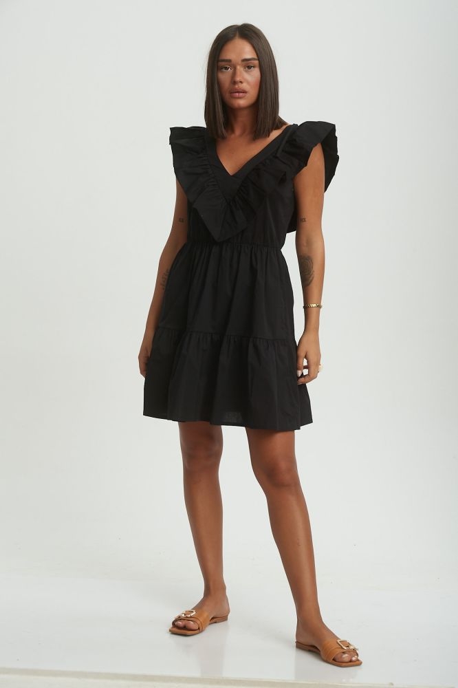 Φόρεμα Με Φραμπαλά Στον Ώμο