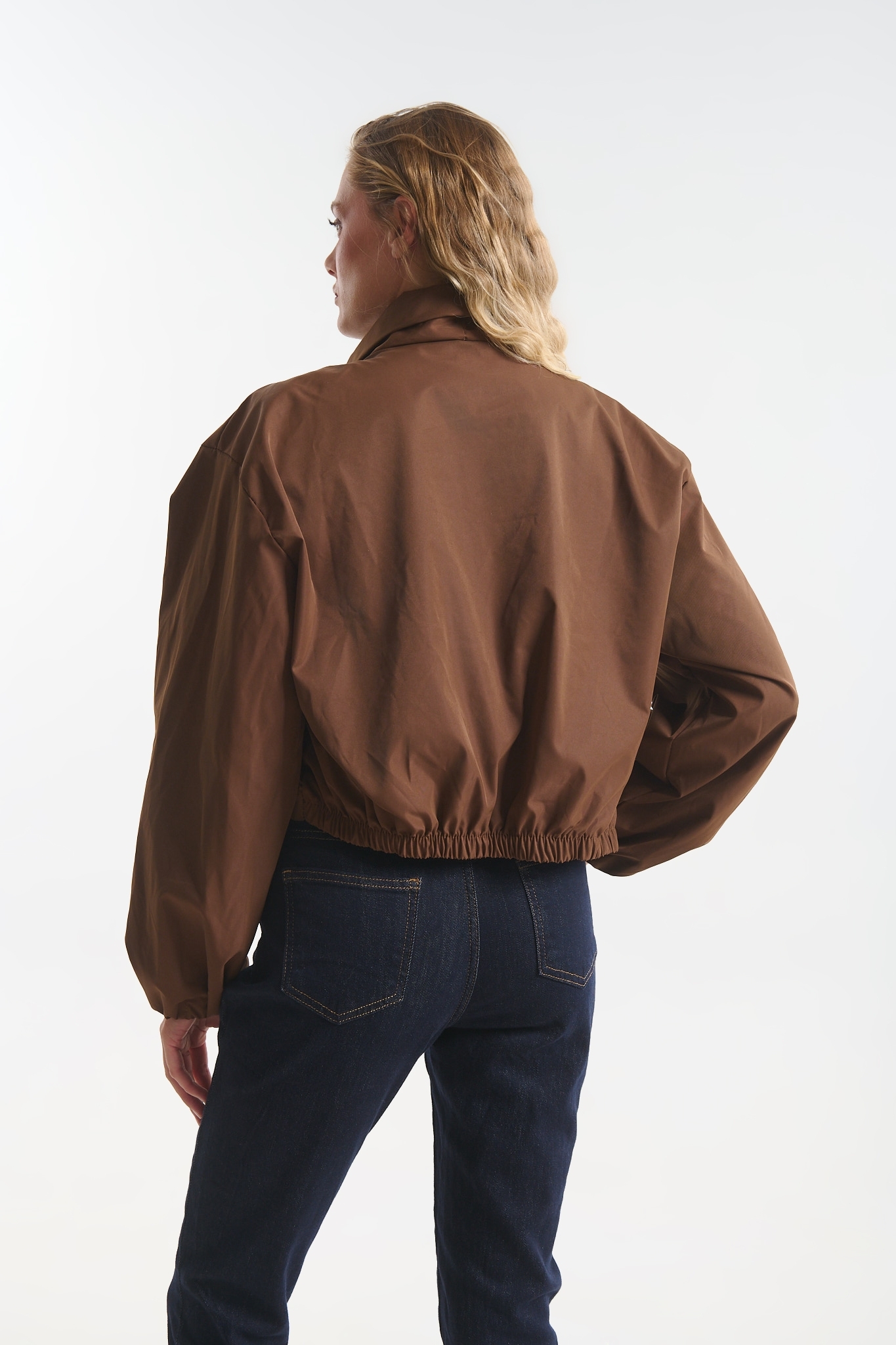 Cropped Jacket with Adjustable Ruched Details