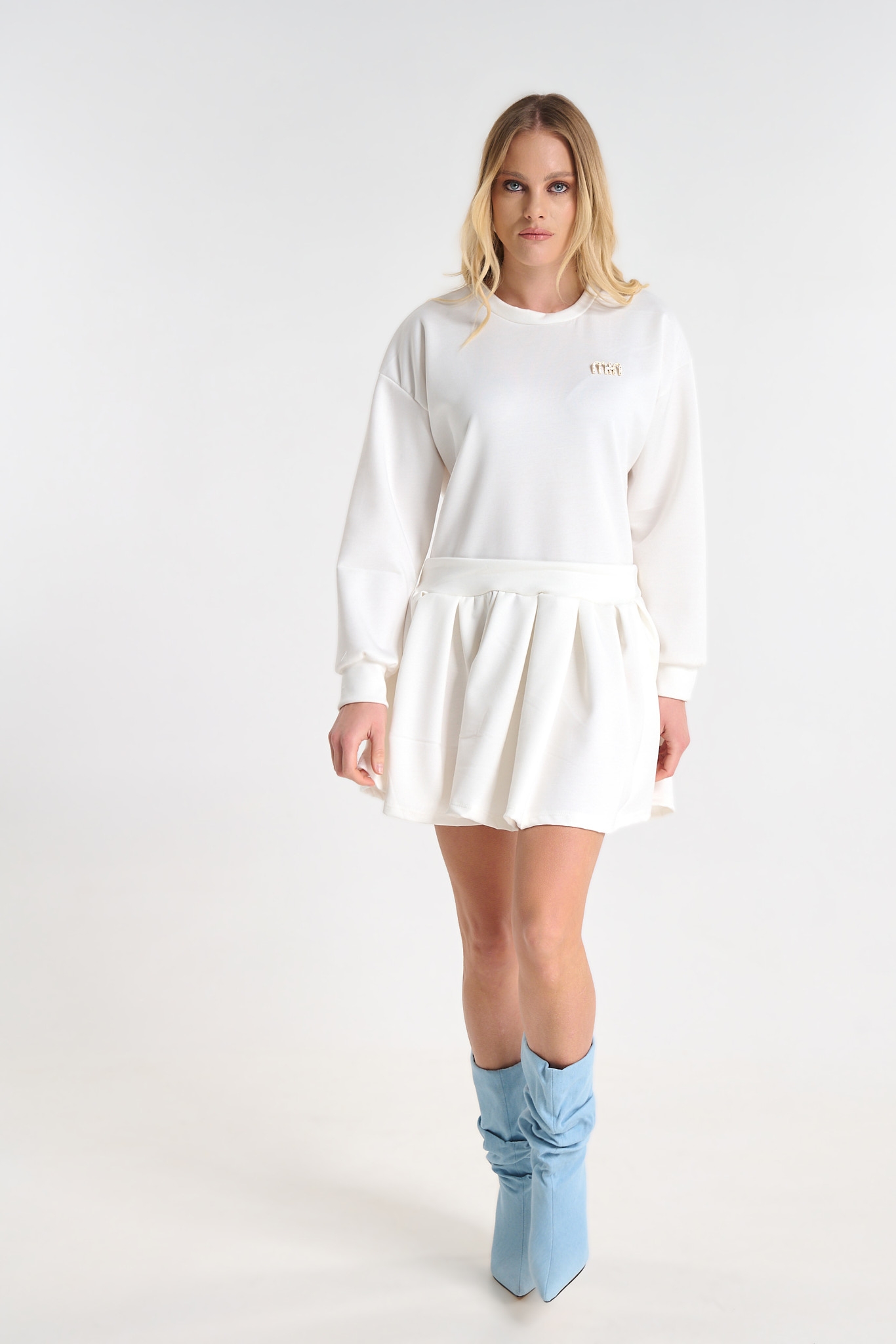 Φόρεμα Κοντό Με Πλισέ Λεπτομέρεια