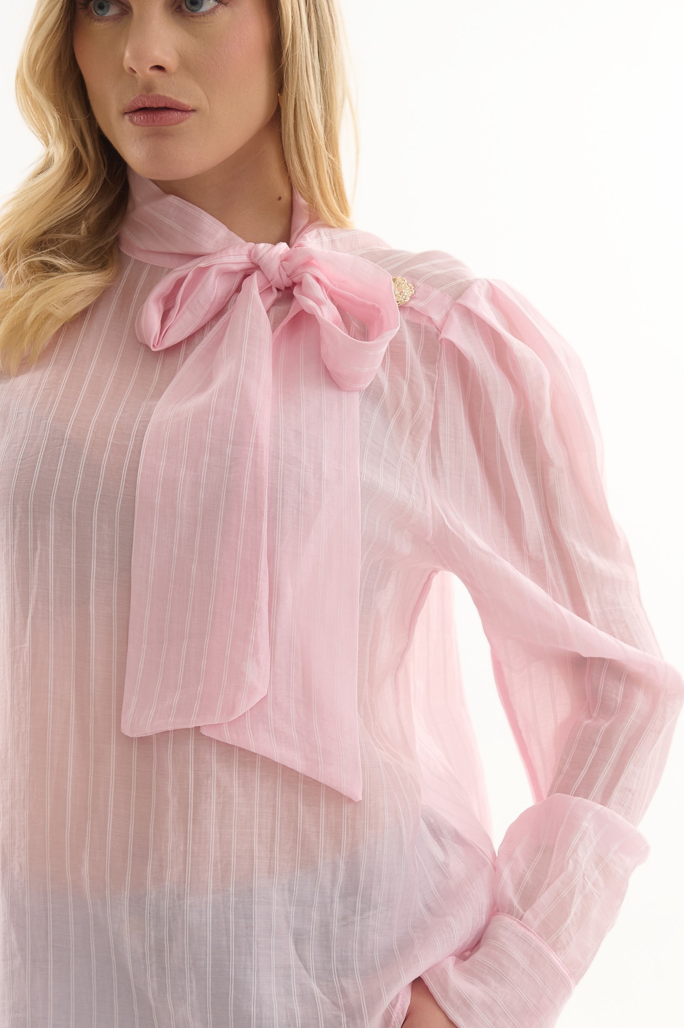 Πουκαμίσα με Φιόγκο & Διακριτική Ρίγα