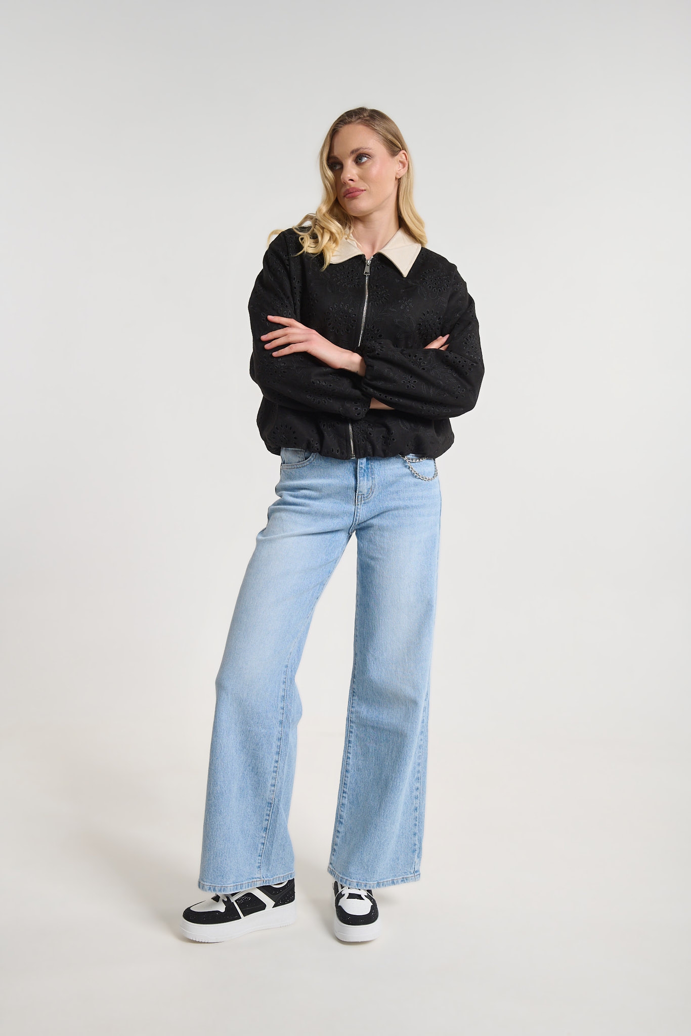 Broderie Zip-Up Jacket