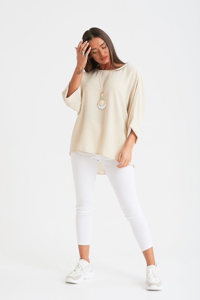 Μπλούζα Φαρδυά Με Κολιέ