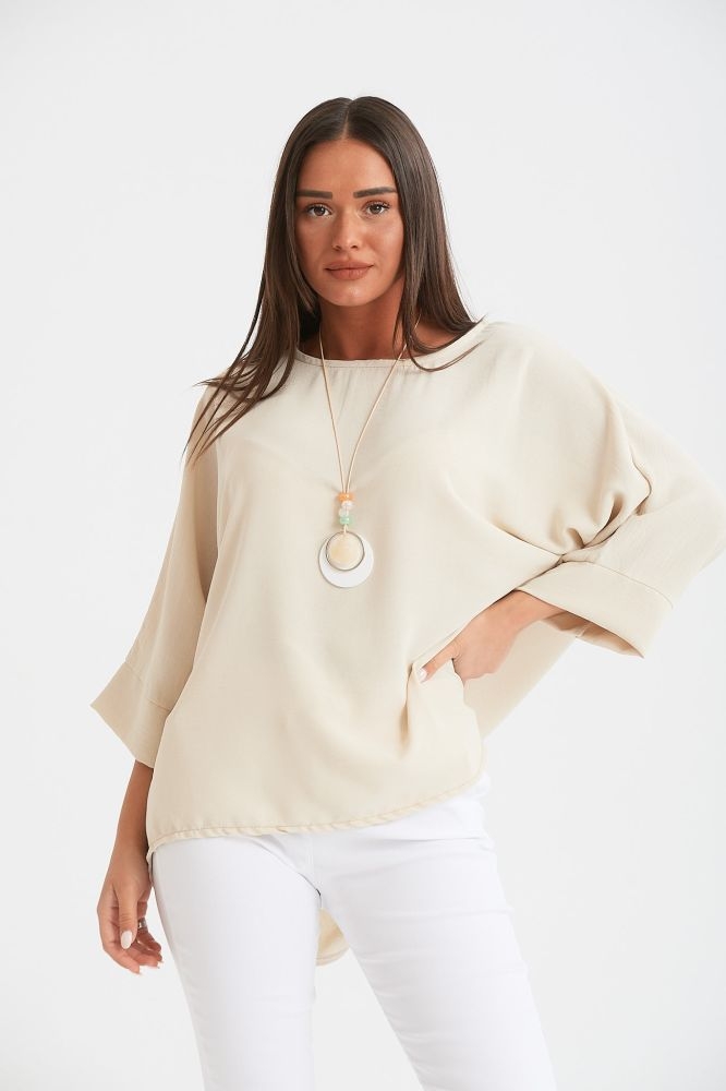 Μπλούζα Φαρδυά Με Κολιέ