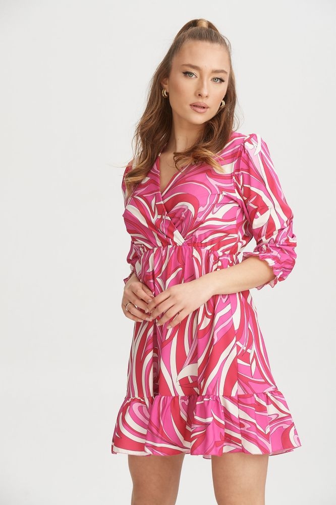 Φόρεμα Κρουαζέ Με Πολύχρωμες Γραμμές