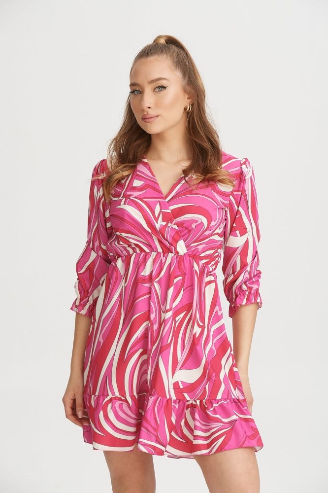 Φόρεμα Κρουαζέ Με Πολύχρωμες Γραμμές