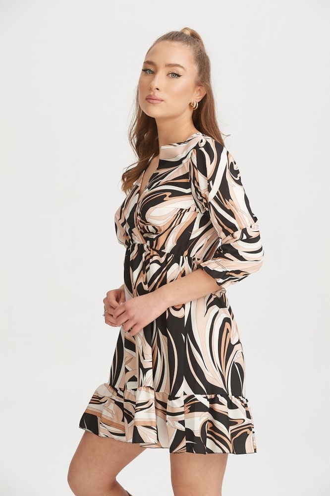 Φόρεμα Κρουαζέ Με Πολύχρωμες Γραμμές