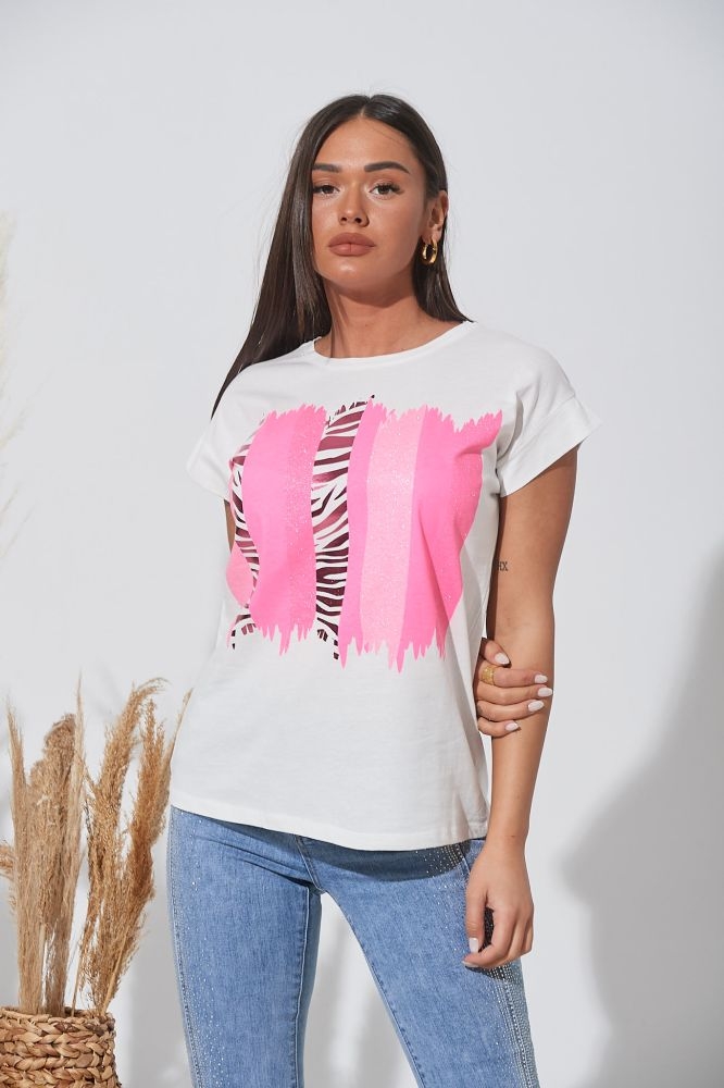 T-shirt Με Χρυσές Ρίγες