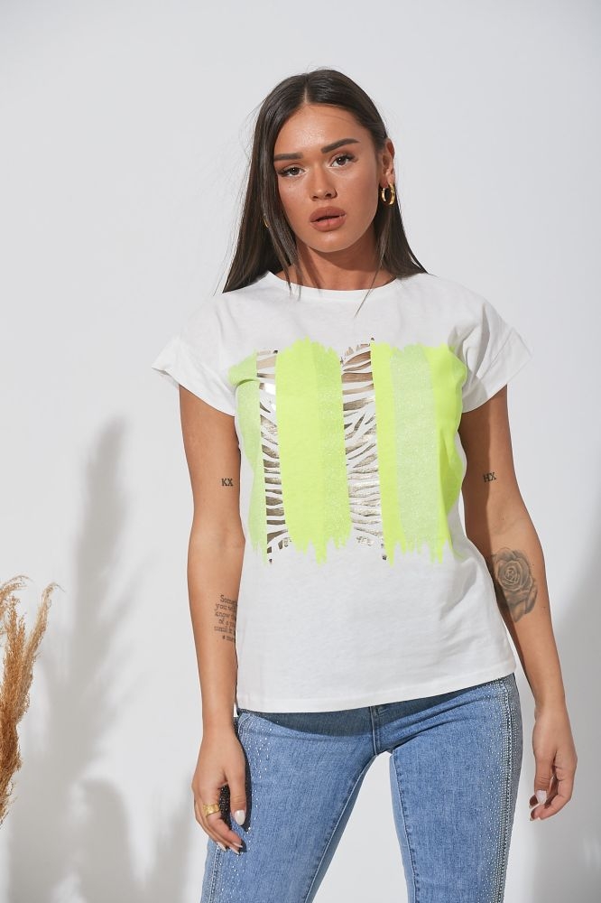 T-shirt Με Χρυσές Ρίγες