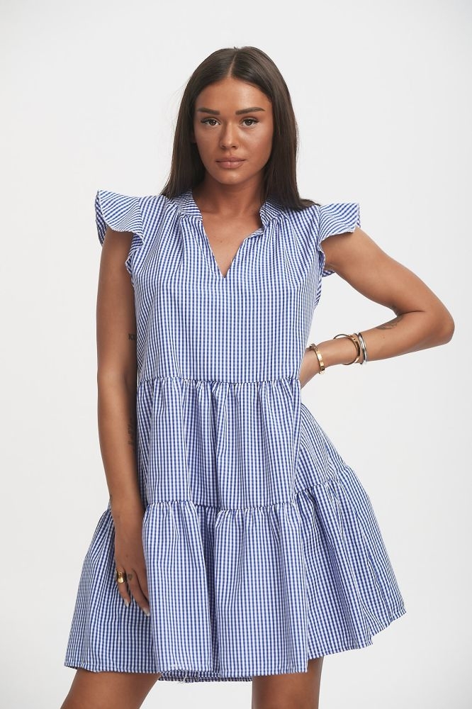 Φόρεμα Με Βολάν Καρό