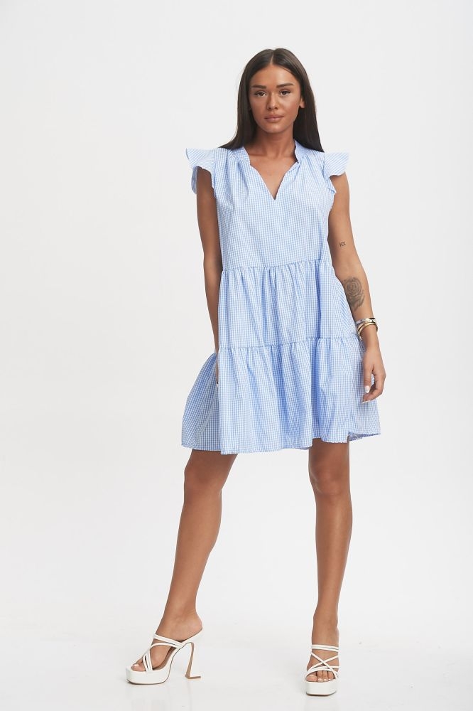 Φόρεμα Με Βολάν Καρό