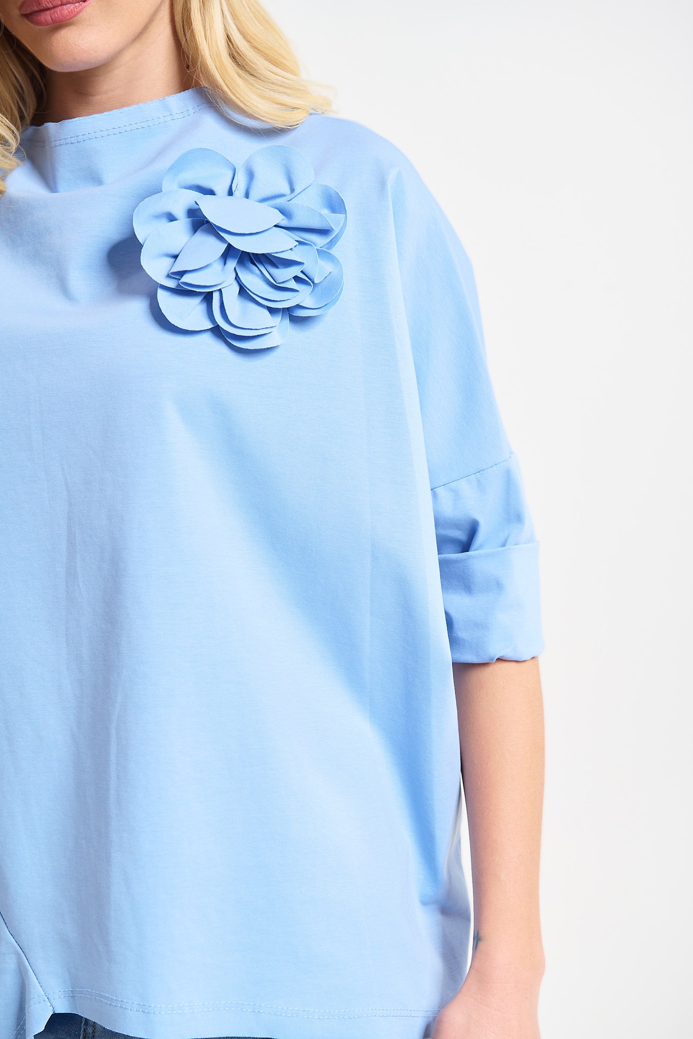 Μπλούζα Με 3/4 Μανίκι Κ Διακοσμητική Καρφίτσα