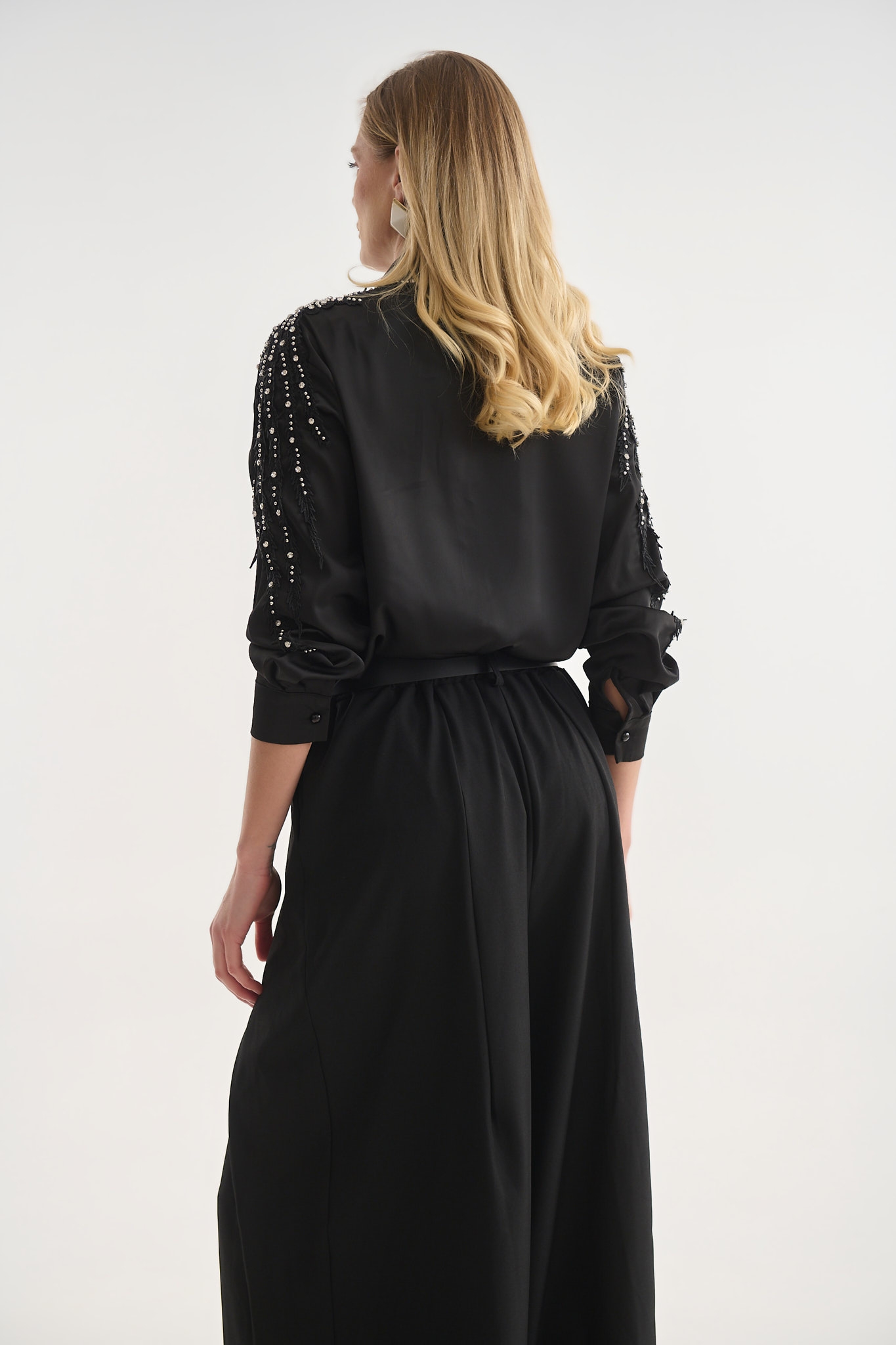 Satin Shirt Shoulder Detail