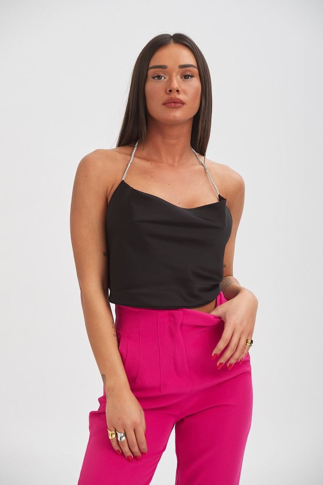 Beaded Satin Top