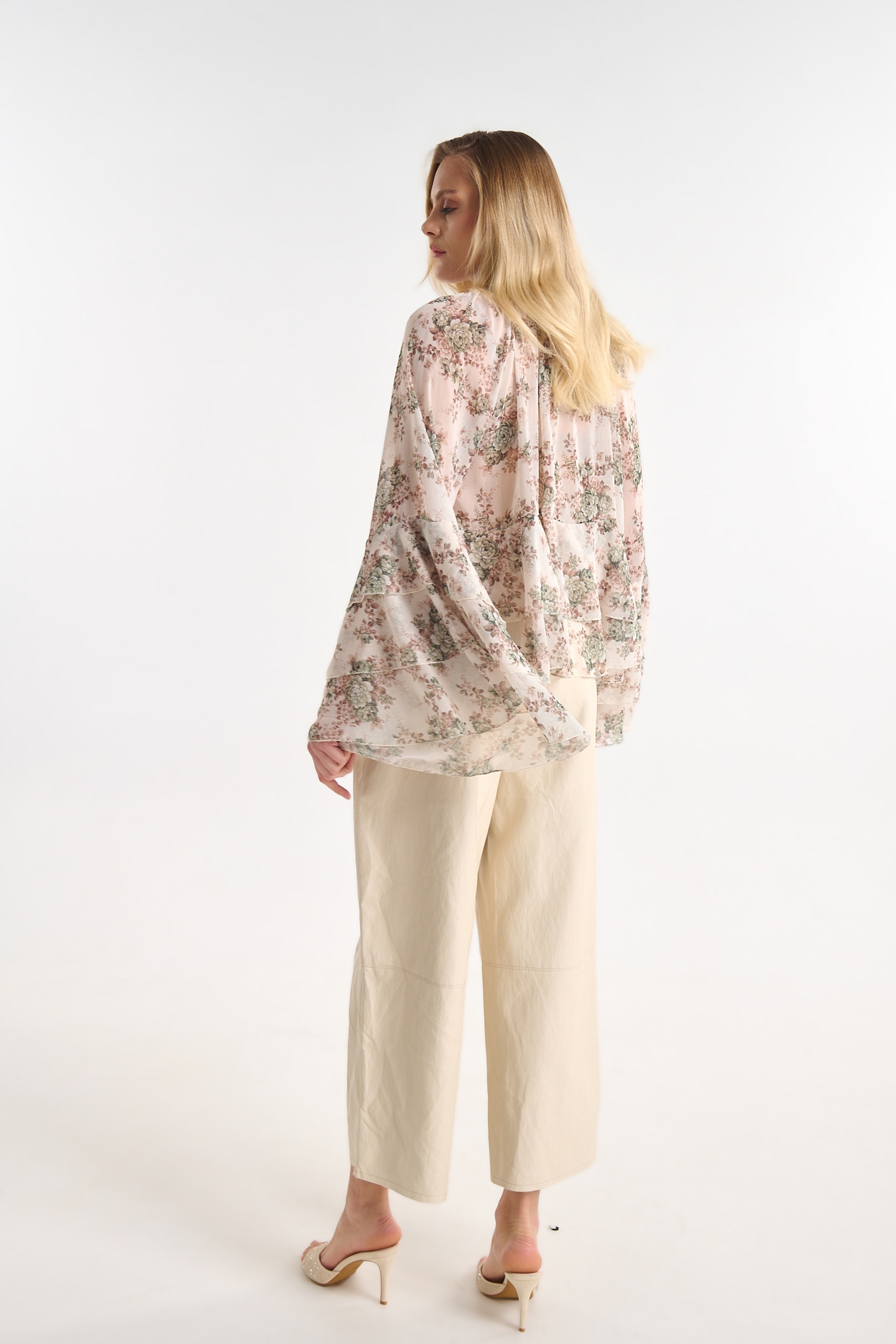 Floral Blouse with Bell Sleeves