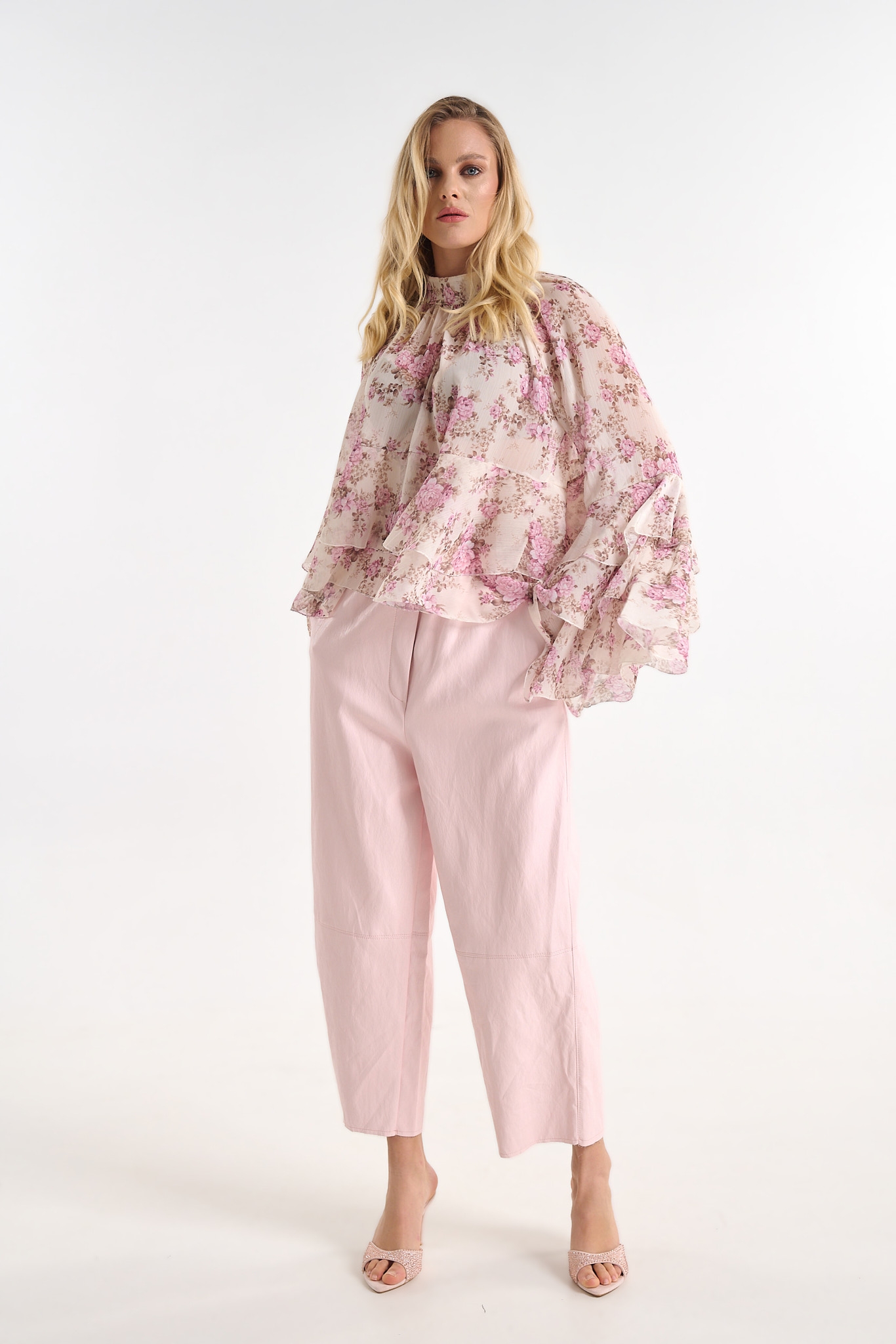 Floral Blouse with Bell Sleeves