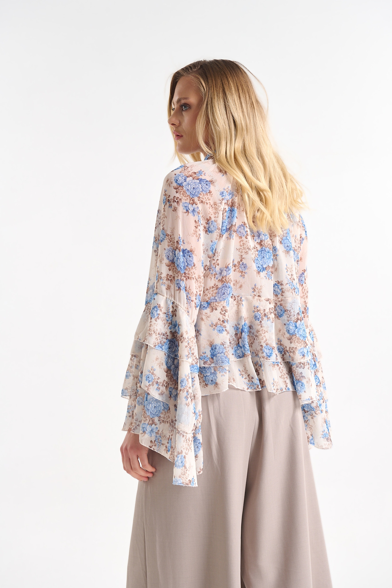 Floral Blouse with Bell Sleeves