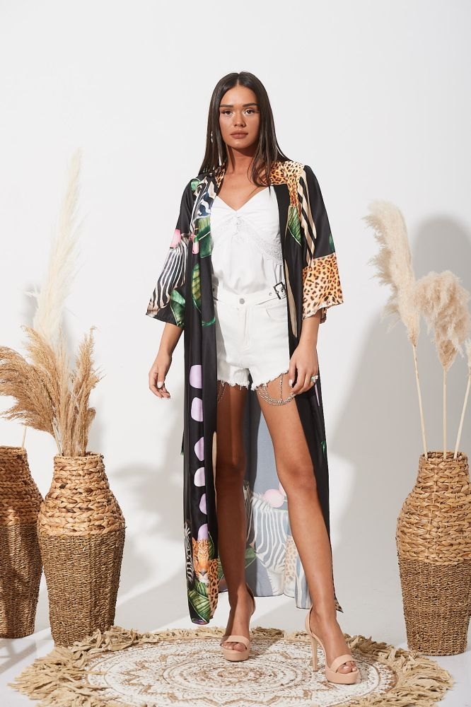 Κιμονό Με Τίγρη & Ρόδι