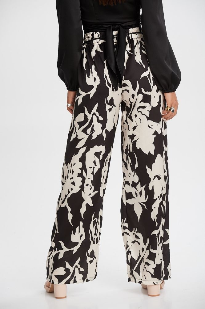 Παντελόνα Με Ζωνάκι & Δίχρωμα Λουλούδια