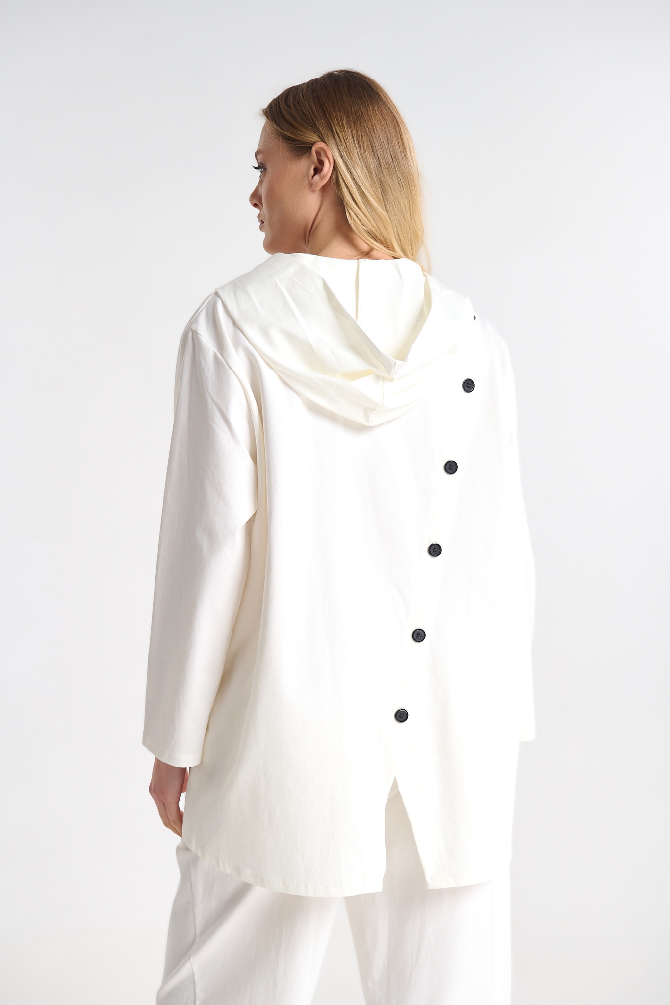 Relaxed Fit Hooded Co-ord Set with Button