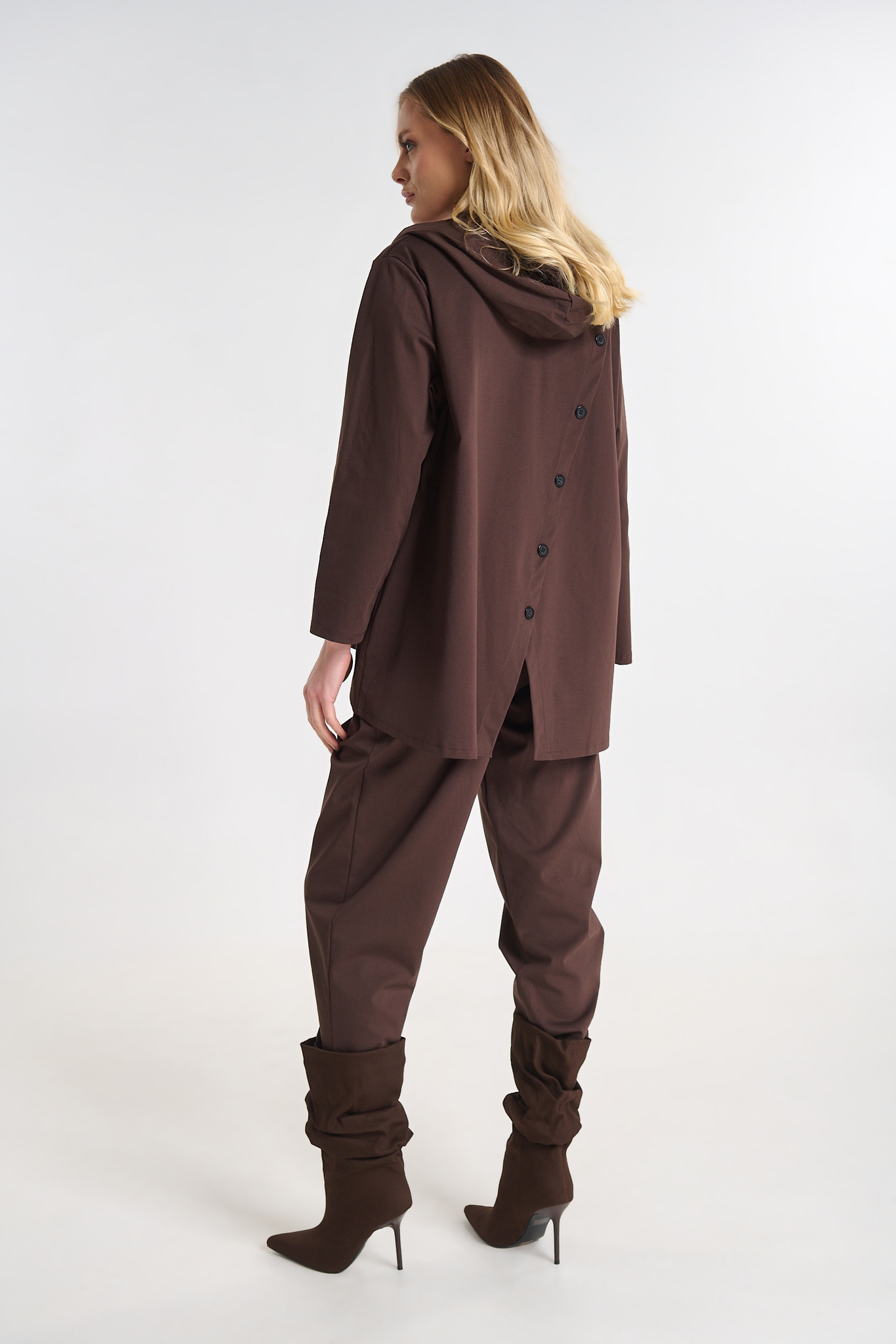 Relaxed Fit Hooded Co-ord Set with Button