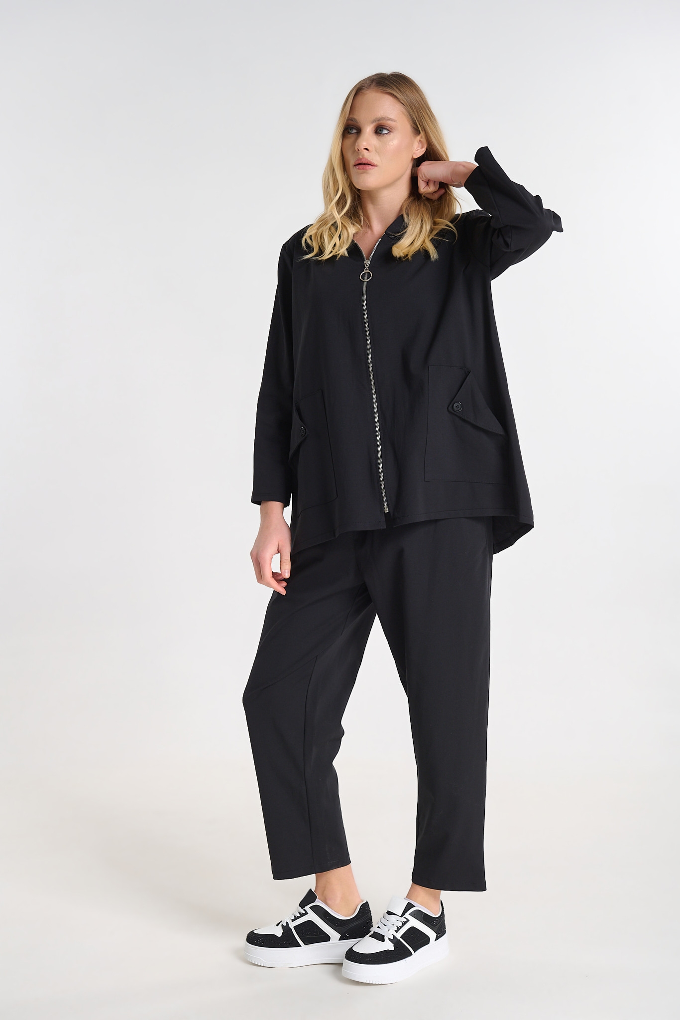 Relaxed Fit Hooded Co-ord Set with Button