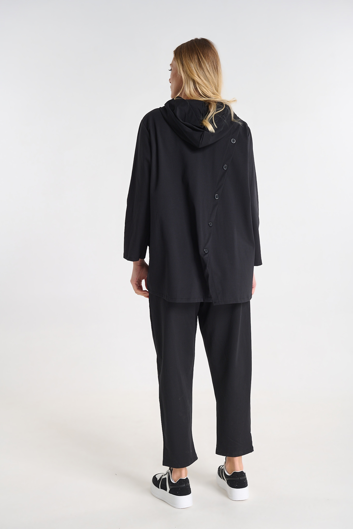 Relaxed Fit Hooded Co-ord Set with Button