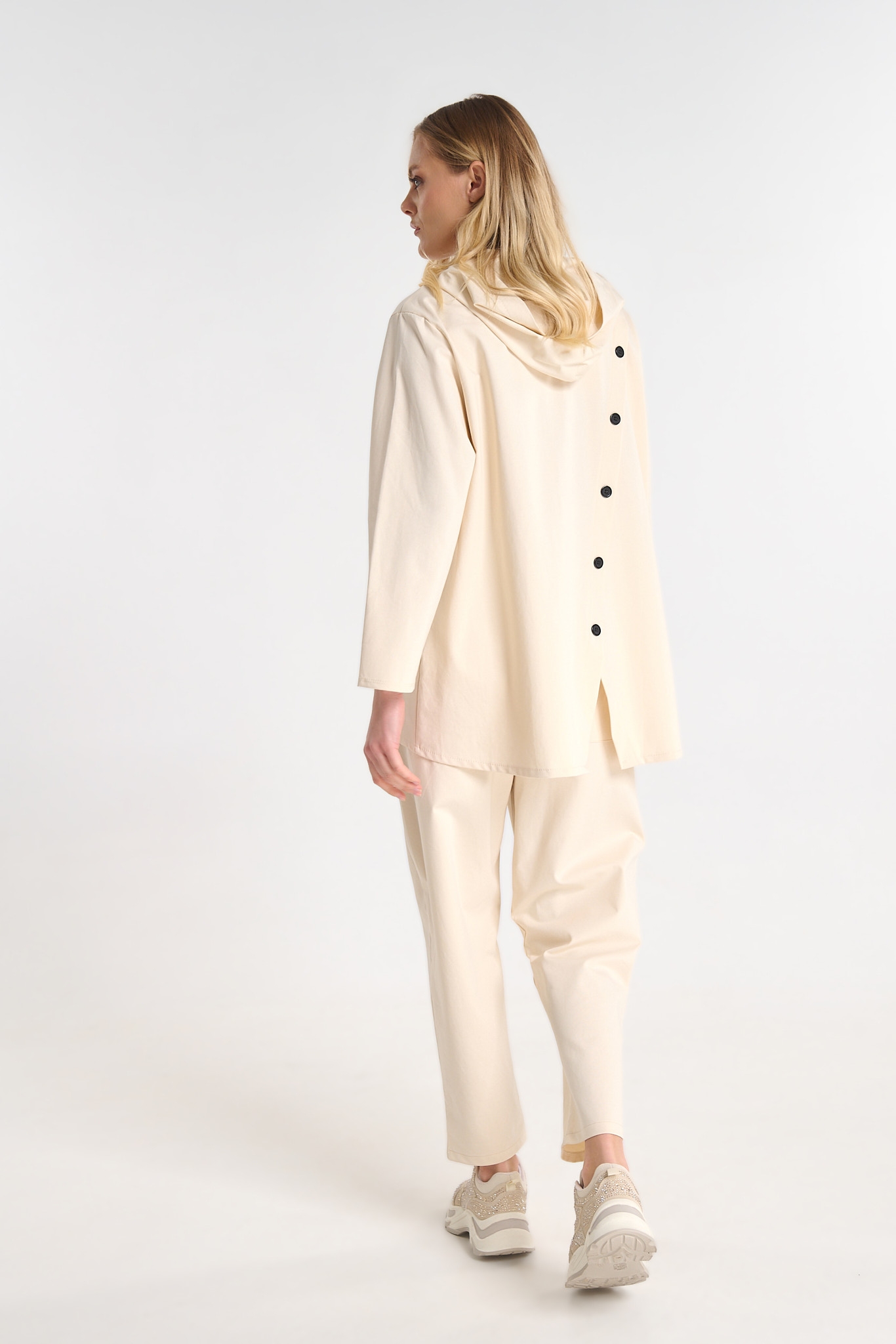 Relaxed Fit Hooded Co-ord Set with Button