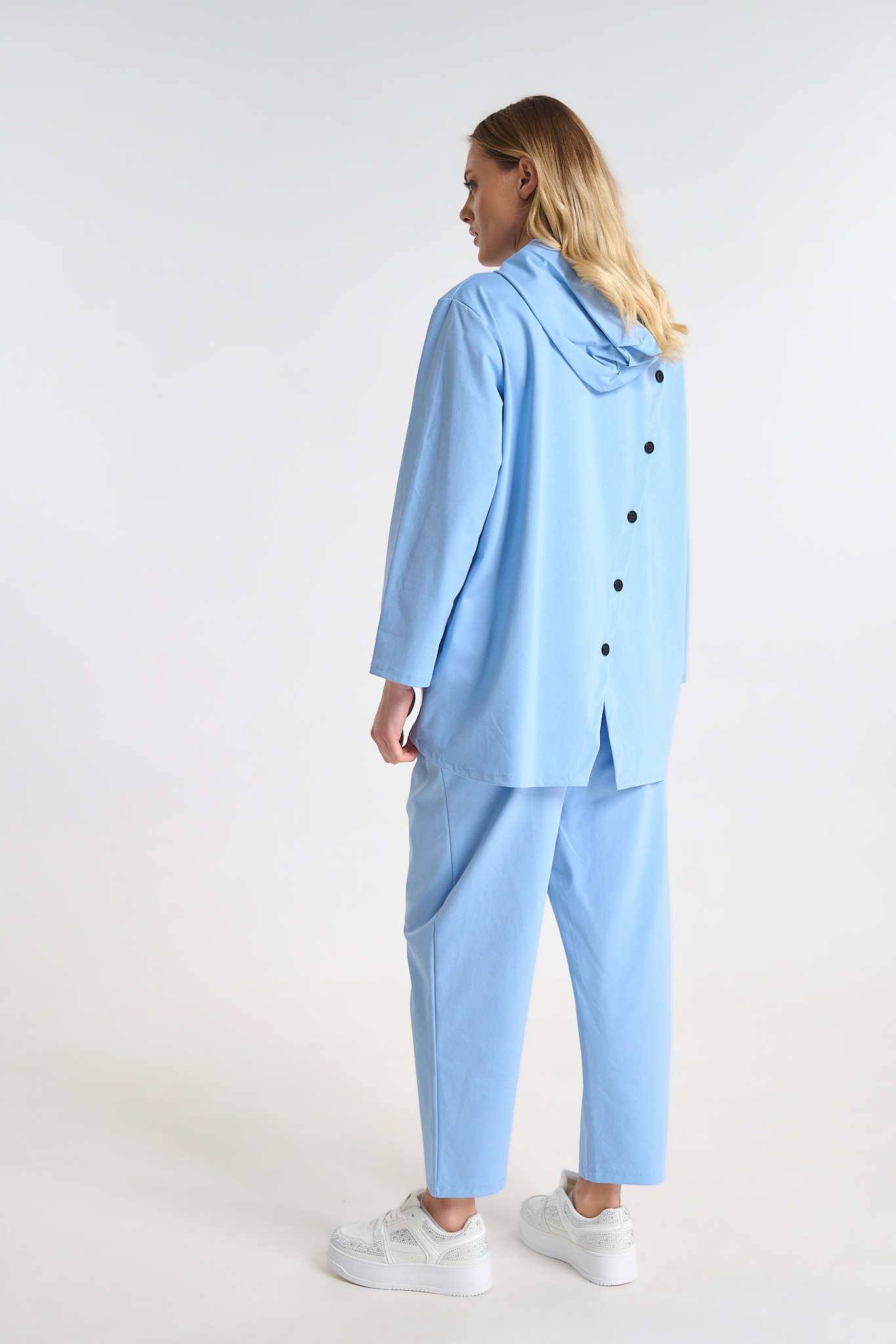 Relaxed Fit Hooded Co-ord Set with Button