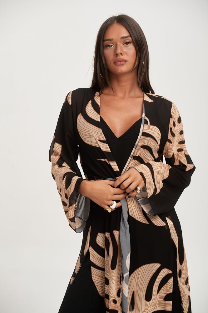 Κιμονό με Δίχρωμα Φύλλα