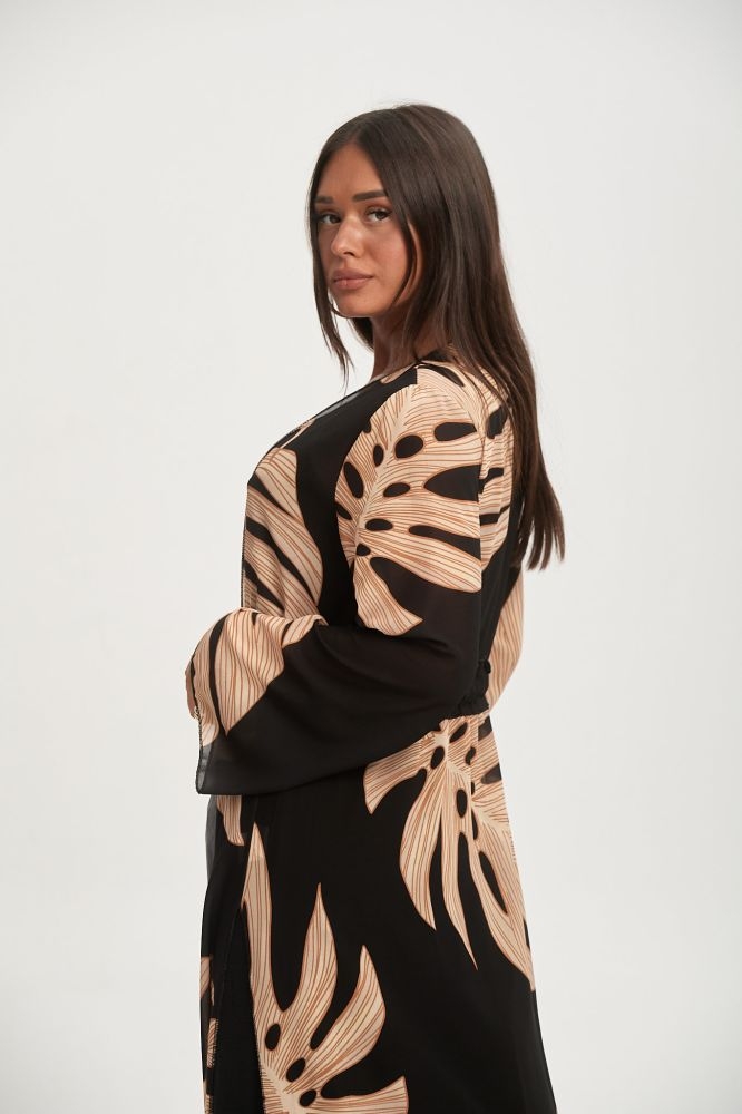 Κιμονό με Δίχρωμα Φύλλα