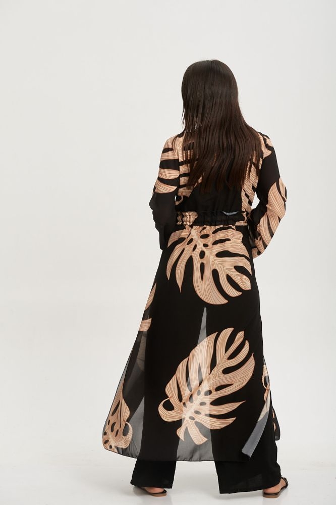 Κιμονό με Δίχρωμα Φύλλα