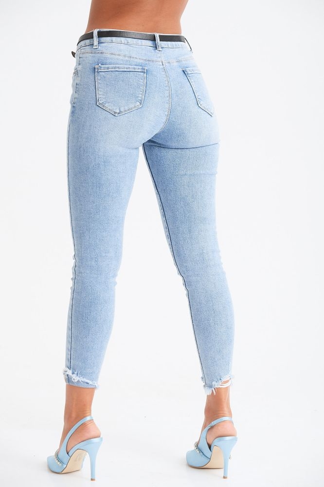 Παντελόνι Τζιν Με Ζωνάκι & Ξέφτια