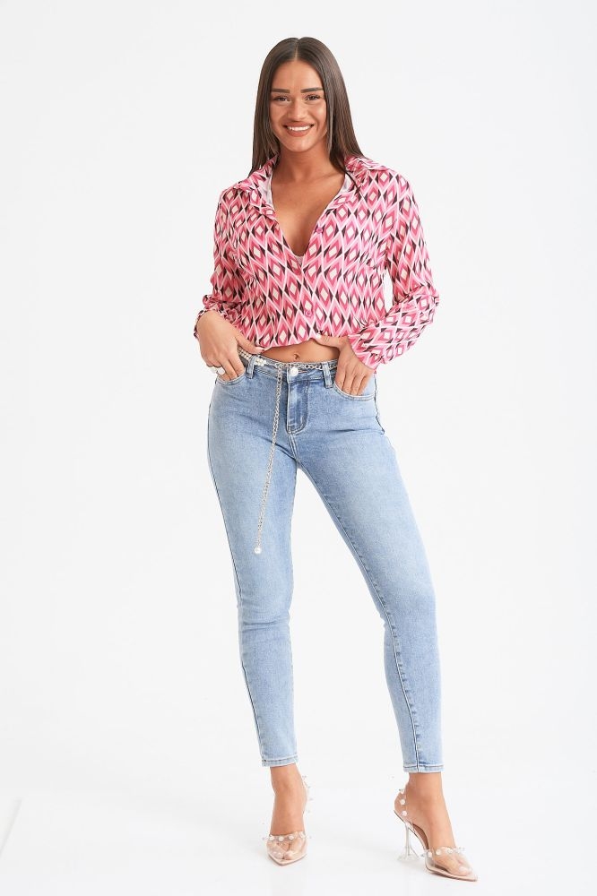 Παντελόνι Τζιν Με Ζωνάκι & Ξέφτια