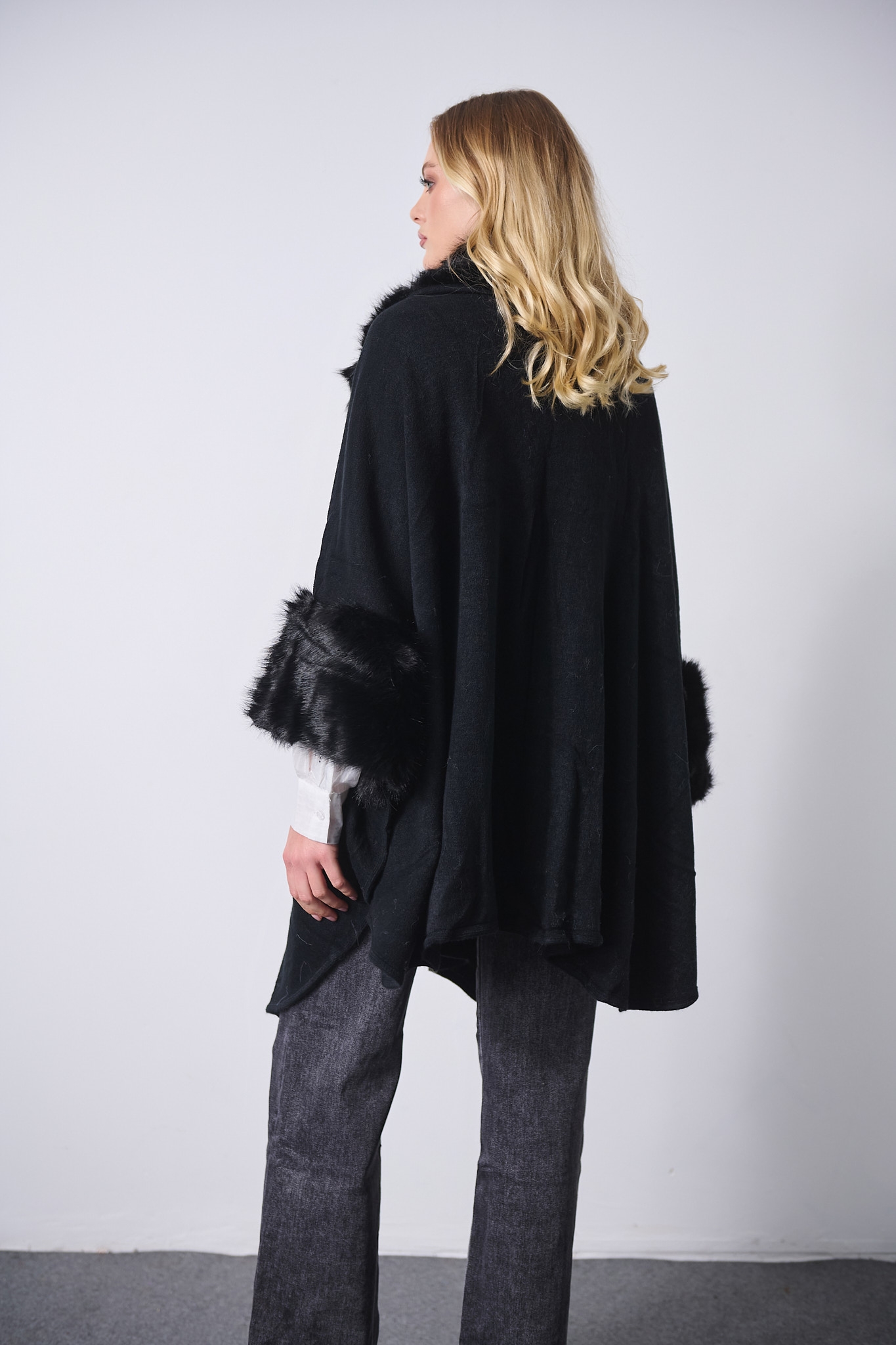  Fur Decorated Cape