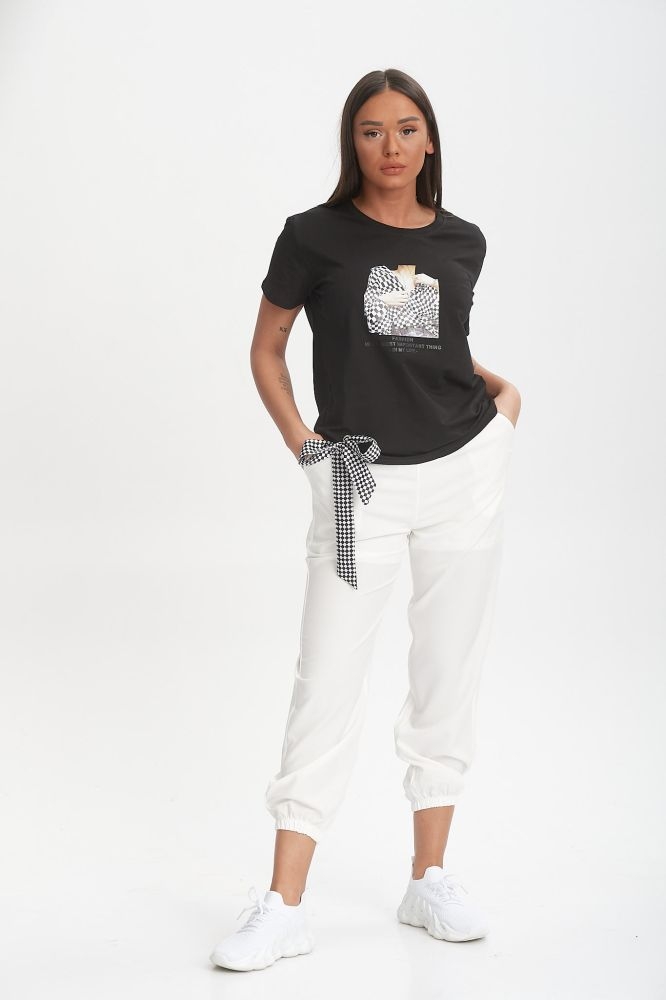 T-Shirt Με Καρό Δέσιμο