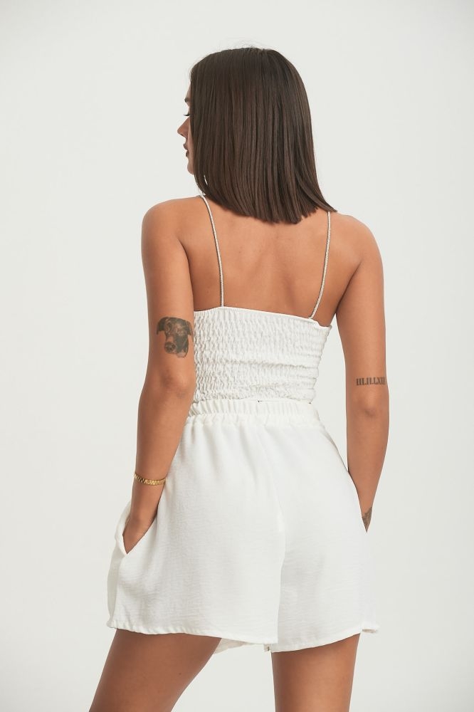 Σέτ Τόπ & Σόρτς Με Στρασένιες Ράντες