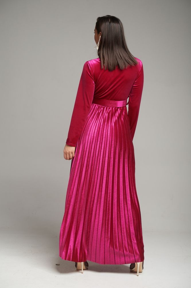 Φόρεμα Κρουαζέ Με Ζωνάκι Πλισέ Κάτω