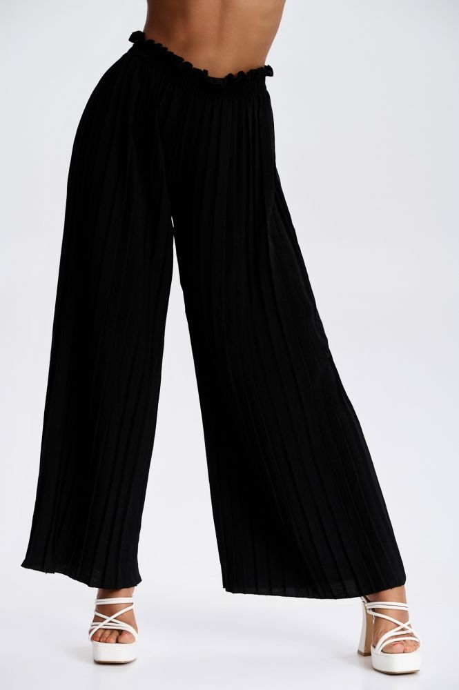 Παντελόνα Πλισέ Μονόχρωμη