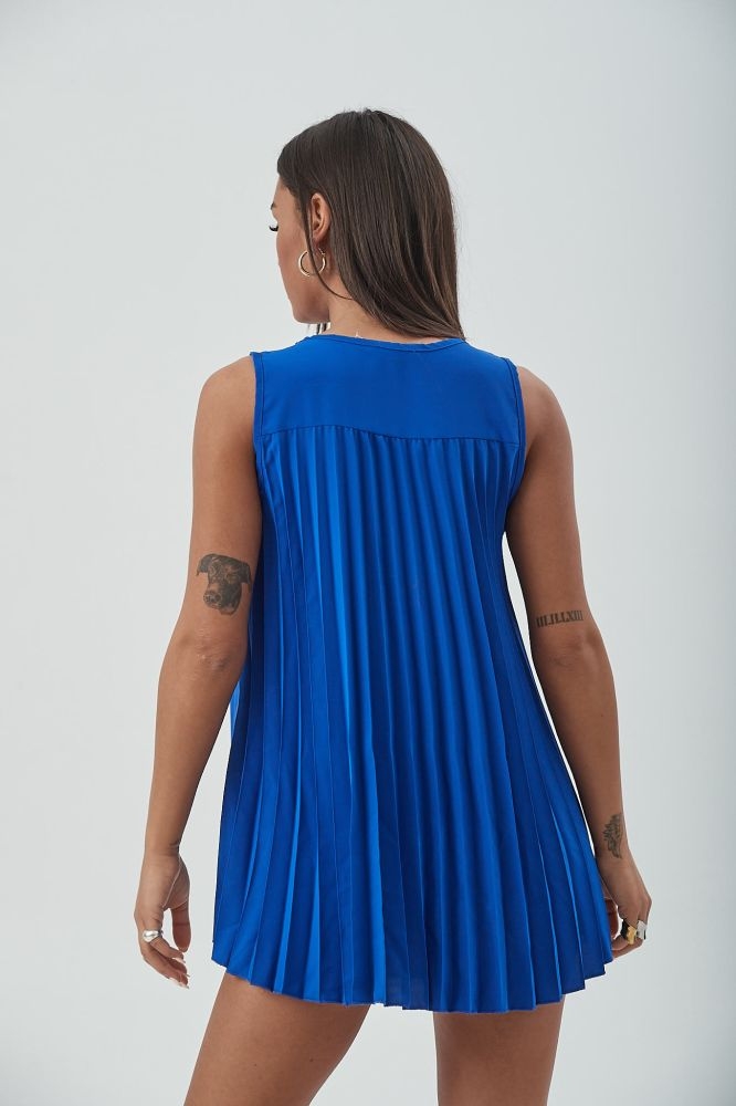 Τόπ Αμάνικο Πλισέ Με Κολιε