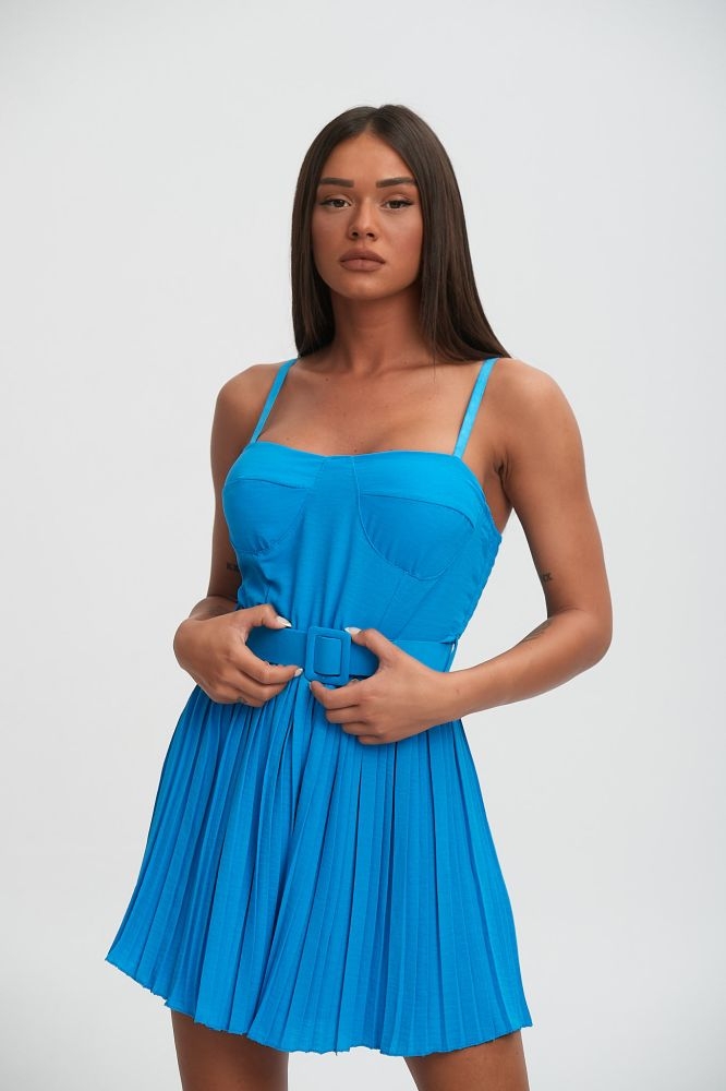 Φόρμα Σόρτς Πλισέ με Ζωνάκι