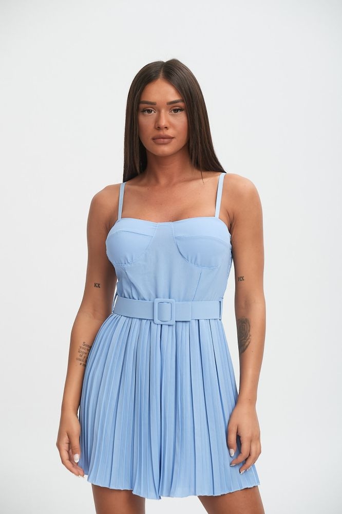 Φόρμα Σόρτς Πλισέ με Ζωνάκι