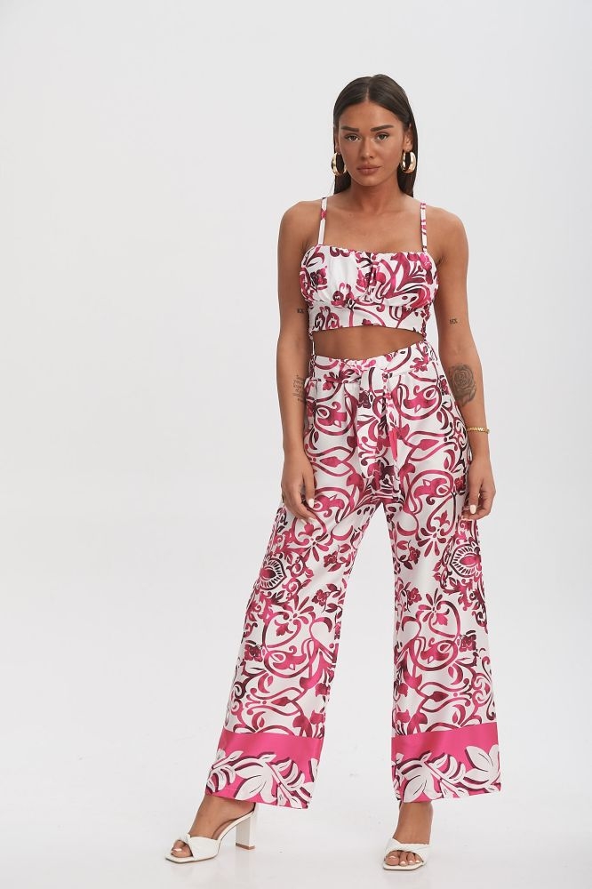 Σετ Τόπ & Παντελόνα Ζιπ Με Λαχούρ