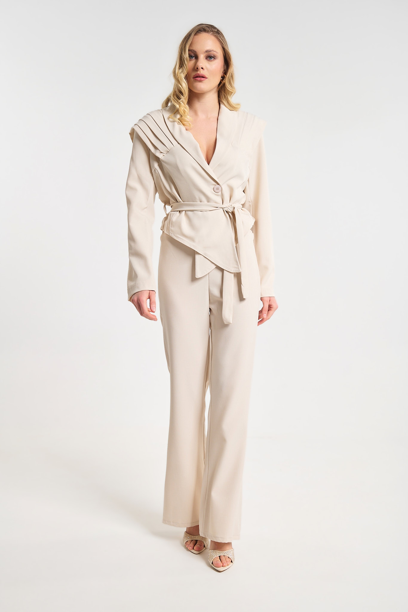 Tailored Blazer & Wide-Leg Pants Set
