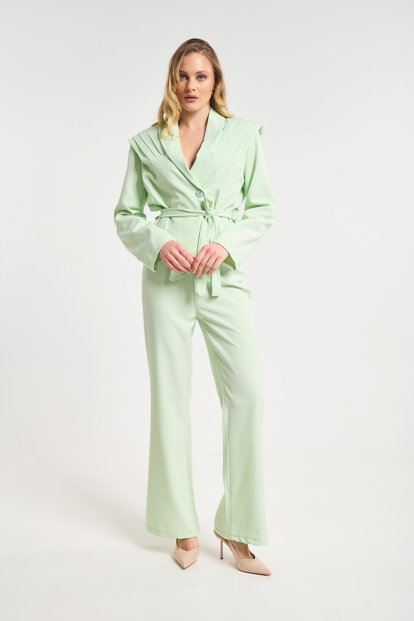 Σετ Σακάκι Με Πιέτες & Παντελόνα