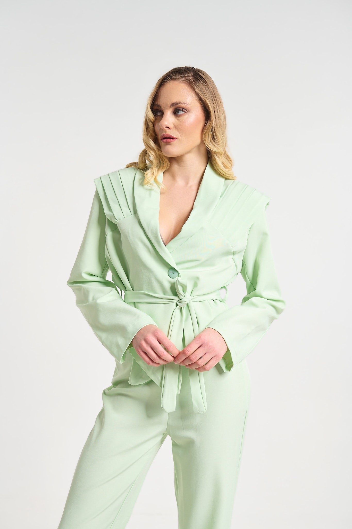 Σετ Σακάκι Με Πιέτες & Παντελόνα