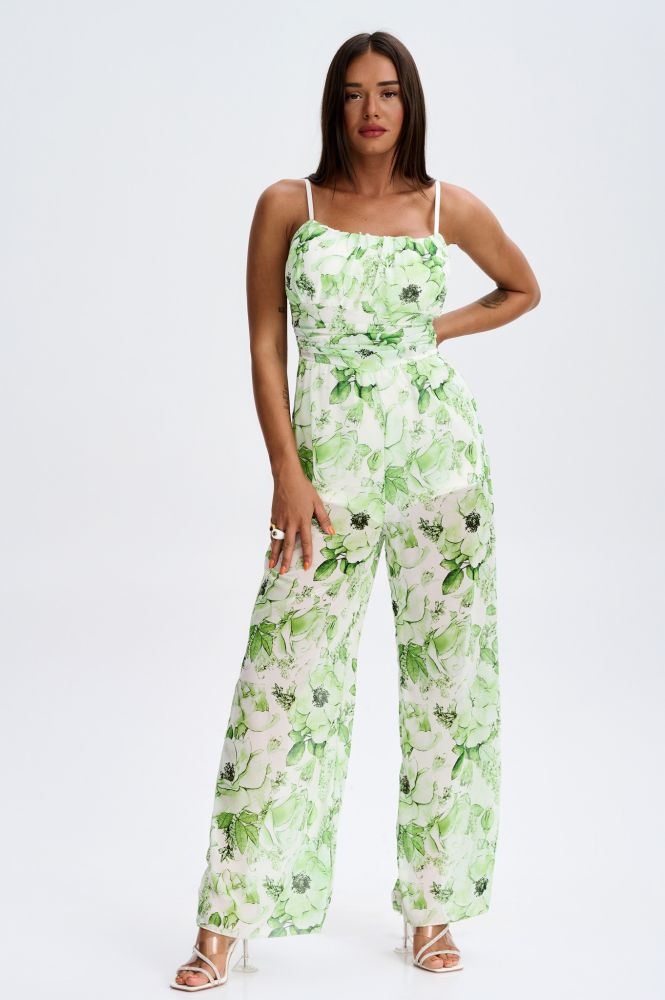 Φόρμα Ολόσωμη Λινή Φλοράλ